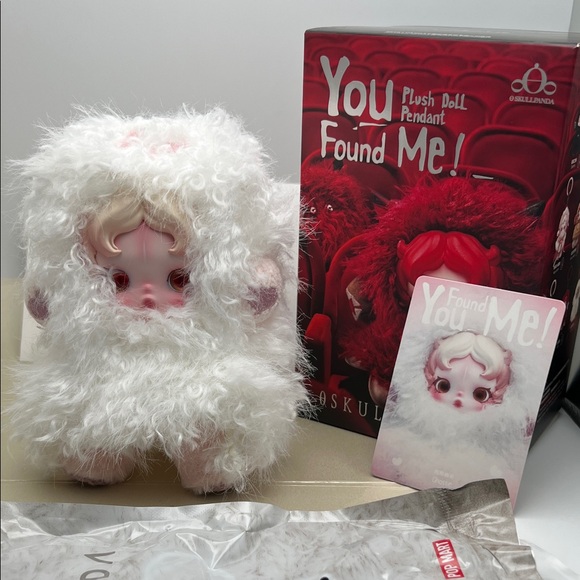 SkullPanda- Pop Mart - You Found Me! Plush Doll Pendant/Purse Charm-Ghostie NWOT - Picture 3 of 17
